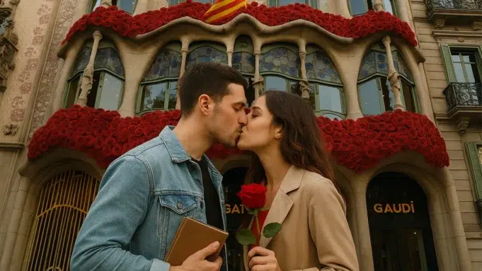 La Rosa de Sant Jordi en la fachada de la Casa Batllò La Rosa de Sant Jordi regresa a la fachada de la Casa Batllò