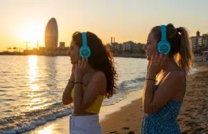 Cosas que debes saber antes de comprar tus primeros auriculares con cancelación de ruido Puesta de sol en Barcelona