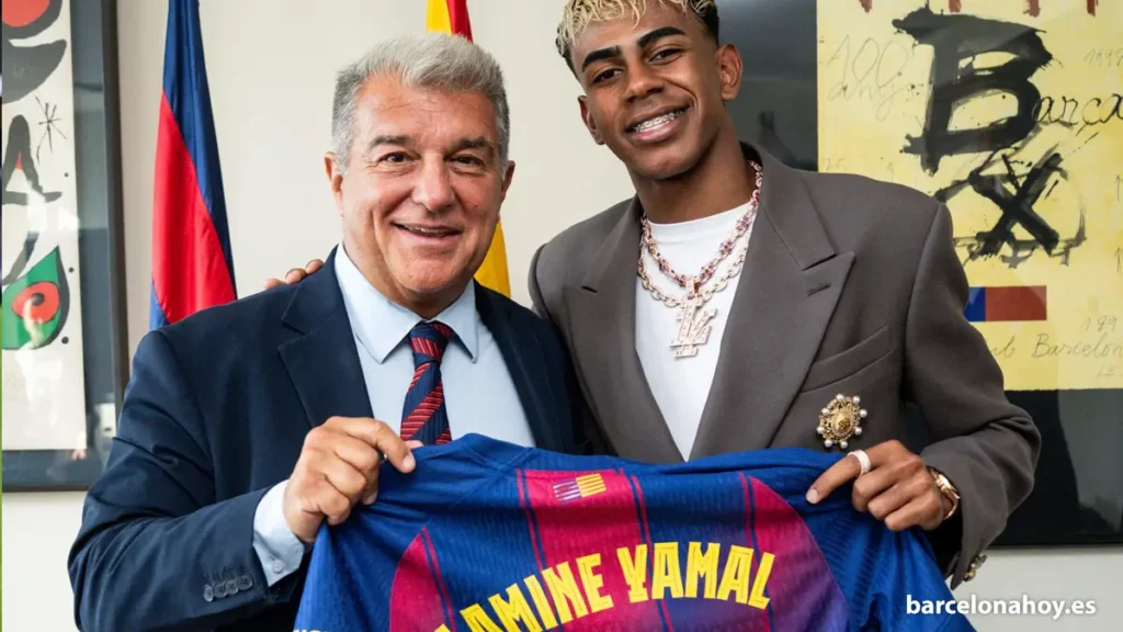 Joan Laporta y Lamine Yamal