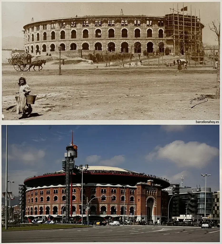 Plaza de toros de Barcelona Las Arenas ayer y hoy