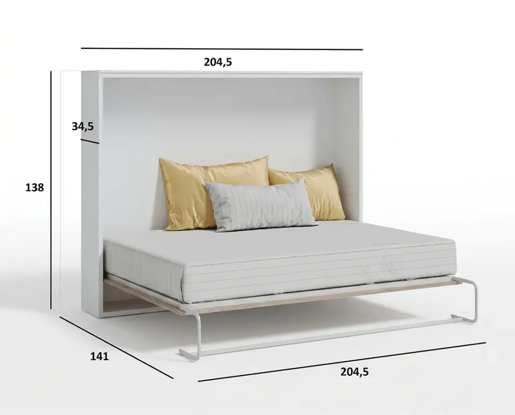 Cama abatible de matrimonio típica de Barcelona de dimensiones 120×190 cm.